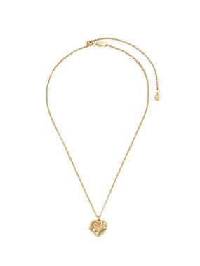 Gold Jasmine Heart Locket Necklace by Fable England